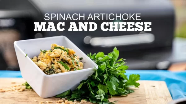 Macarrones con queso de espinacas y alcachofa ahumados | Recetas de la barbacoa Green Mountain